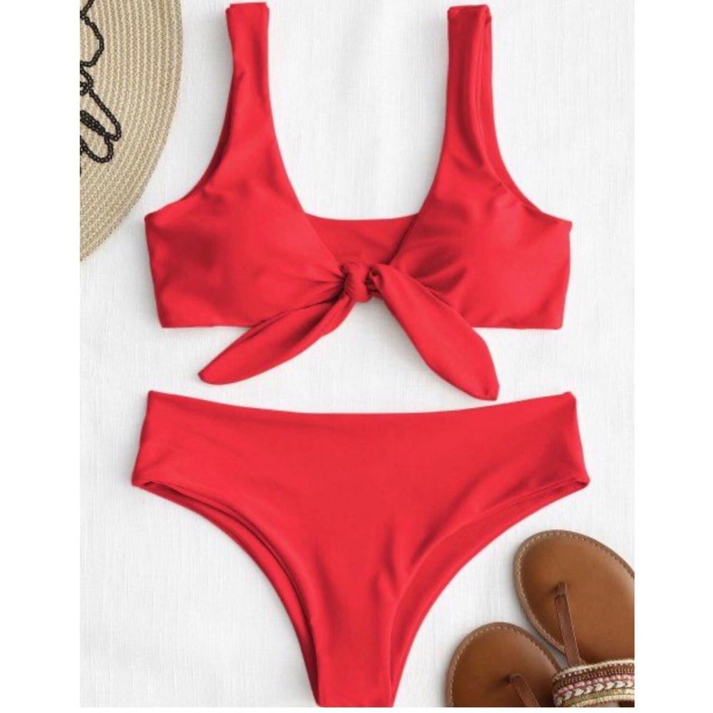 Red Knot Front Bikini - image 1